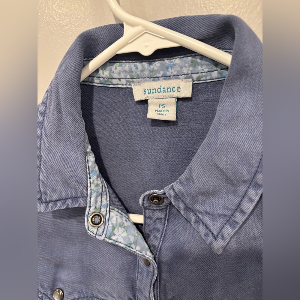 Sundance Suzette Frontier Embroidered Denim Shirt Size pS - Picture 6 of 7